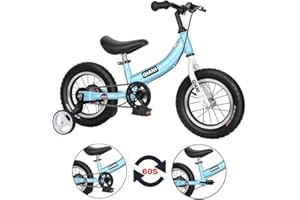 Qiani Balance Bike 2 in 1 for Toddlers,Kids 2 3 4 5 6 7 Years Old,Balance to Pedals Bike,12 14 16 inch Kids Bike,with Pedal kit,Stabilisers,Brakes