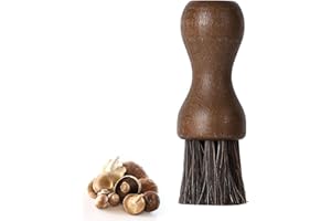 Zommke Gemüsebürste, Pilzbürste, Champignonbürste, Küchenbürste, Kartoffelbürste, Holzspülbürste, Kartoffelbürste aus Natürlichem Buche‌ Griff und Rosshaar für Geschirr Töpfe Pfannen