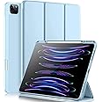 Vobafe Case for iPad Pro 12.9 Case 6th/5th/4th/3rd Generation, TPU Flexible Back Cover with Pencil Holder for iPad 12.9 Pro 2022/2021/2020/2018, Support Pencil 2 Charging, Light Blue