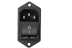 CABLEPELADO Conector alimentación con Marco | C14 AC 10A 250V | Interruptor basculante DPST, 3 Pines, Sin Indicador LED, Apto para maquinas industriales, Maquinas recreativas, Impresora 3D