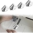 JCZD 4Pcs Universal Sewing Rolled Hemmer Foot (7/8/9/10MM), Rolled Hem Hammer Foot for Sewing Machine, Rolls Hemming Attachement Rolled Seam Presser Foot, Sewing Accessories & Tools