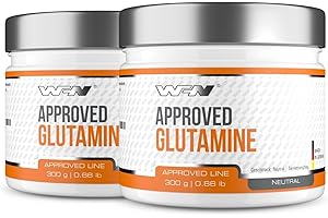 ‎WORLD'S FOOD NUTRITION WFN Approved Glutamine - L-Glutamin Pulver vegan - 2x 300g Dose - Glutamin Ultrapure - Hochdosiert & Geschmacksneutral - Ohne Zusätze - 120 Portionen - Made in Germany - Extern laborgeprüft