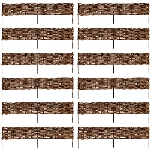 vidaXL Weidenzaun Beeteinfassung Weidezaun Beetumrandung Palisade Sichtschutzzaun Zaun