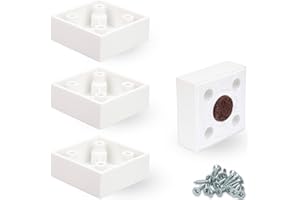 F!XBL Nóżki meblowe nogi meblowe 2 cm wysokości z filcowymi podkładkami model Cuba nóżki meblowe białe prostokątne zestaw 4 sztuk