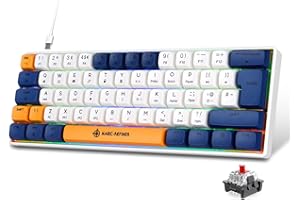 MAGIC-REFINER Tastiera da gioco meccanica al 60%, Mechanical Gaming Keyboard Red Switch Retroilluminata RGB, Cablata USB-C, Mini Compact, per PC,Laptop,PS4,PS5,Xbox – Interruttore Rosso