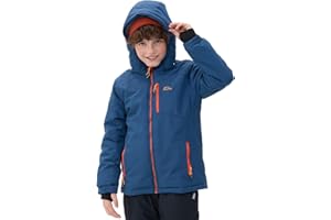 SMONTY SNOWER Giacca da neve per ragazzi con cappuccio rimovibile, giacca da sci, calore extra, cappotto invernale