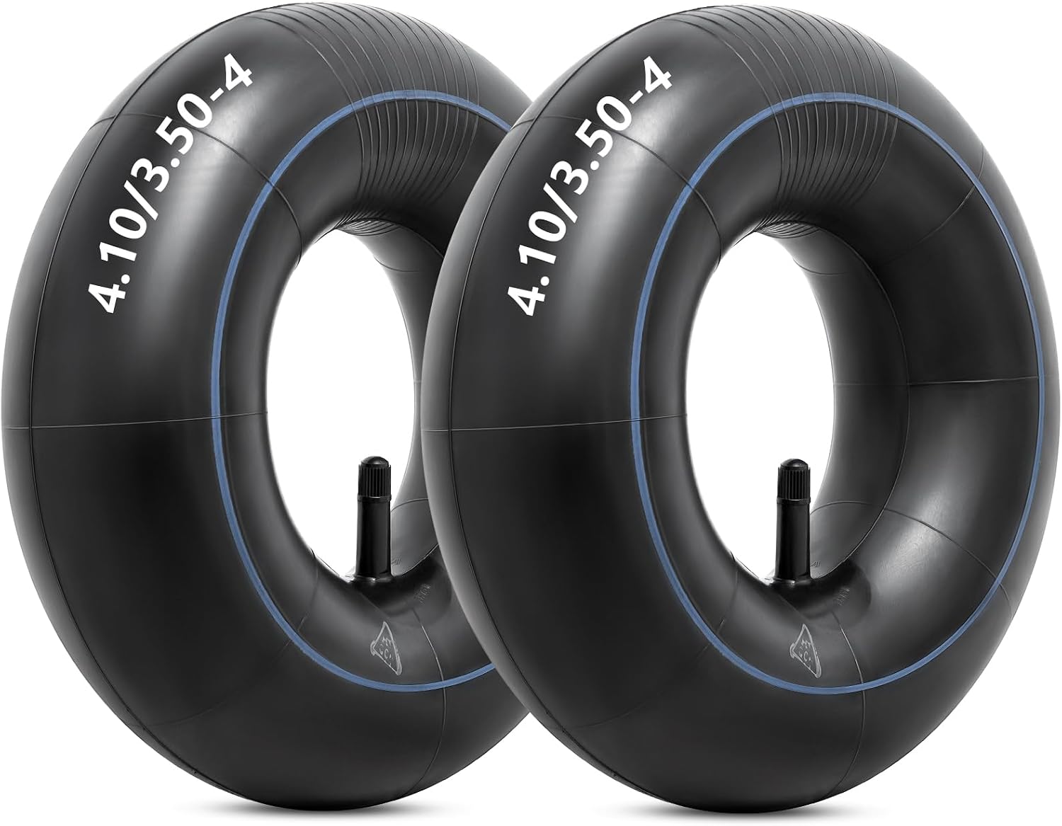 Heavy Duty 4.10/3.50-4 Replacement Inner Tube, TR-13 Straight Valve Stem for Wheelbarrows, Mowers, Hand Trucks, Tractors, Garden Carts, Golf Carts and More (Pack of 2)