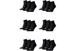 PUMA 18 Paar Unisex Quarter Socken Sneaker Gr. 35-49 für Damen Herren Füßlinge