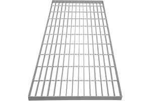MONSTER SHOP Grille Caillebotis Acier Galvanisé 1000mm x 500 mm - Min 260gr/m² Maille 32 x 100mm Grillage Revêtement Sol Passerelle Passage Voiture - Capacité 500KG - Résistant à la Corrosion EN ISO 1461