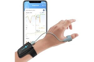 Wellue Monitor de sueño de muñeca portátil - Monitor de frecuencia cardíaca Bluetooth Monitor de salud | Nivel de saturación de O2 y frecuencia cardíaca durante la noche