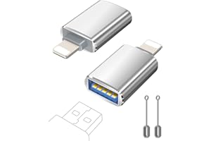layajia Lightning auf USB Adapter, iPhone USB Lightning Stick Adapter Kompakter für iPhone 14 13 12 11 Pro Max, Unterstützt USB Flash Drive, Hubs, MIDI Keyboard, Maus, Kamera, Kartenleser - 2 Pack