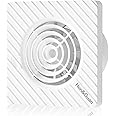 Hon&Guan 100mm Bathroom Extractor Fan with Humidity Sensor, Timer Overrun Delay and Interval Time Setting, Automatic Operation Plastics 10W 95m³/h Silent 4 Inch Ventilation Fan