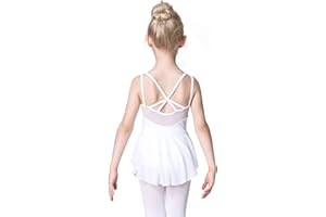 Soudittur Filles Ballet Vêtements Tutu de Danse Classique Robe de Ballet Justaucorps Ballet Costume de Danse avec Tutu en Coton Manche Courte