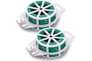 TIGERKINWIT Garten Draht 2 Rollen Gartenpflanze Kabelbinder 100 m Multifunktions Blumendraht Bindedraht für die Unterstützung von Gartenpflanzen(Grün)