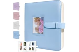 Oneyus Fotoalbum mit 272+1 Taschen, Mini Fotoalbum Polaroid Fotoalbum für Fujifilm Instax Mini 90 9 8 8+ 70 7c 7s 11 50s 7+ 25/Polaroid Zink/Kodak Zink(Blau)