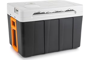 peme Go | 30-50 L | Adventure Orange | Thermoélectrique | Mode ECO | AC/DC | pour Refroidir et réchauffer | Glacière avec Prise 12 Volts et 230 Volts | Mini réfrigérateur pour Voiture et Camping