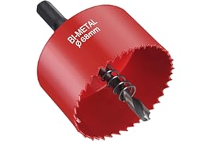 flintronic Zestaw otwornic, otwornica 68 mm, bimetal, 1 wiertło, 1 sprężyna mechaniczna, 1 klucz sześciokątny, otwornica do aluminium, drewna, płyty PCW i płyty z tworzywa sztucznego gwint 1/4