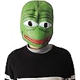 HACoser, the Frog Pepe Mask Sad Frog Novelty Funny Animal Latex Mask Halloween Cosplay Party Masquerade Props, Green, One Size