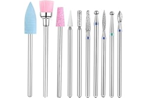 ACYDSR 10 Piezas Brocas para Uñas, Broca Manicura Profesional, Fresas Torno para Uñas de Acero Tungsteno, Pulidor de Uñas, Fresas Para Torno Manicura, Para Quitar de Uñas Gel y Cutículas