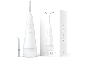 Ordo Irrigador bucal impermeable IPX7 inalámbrico, 3 ajustes de presión, portátil, recargable, eléctrico, recomendado por profesionales dentales, color blanco