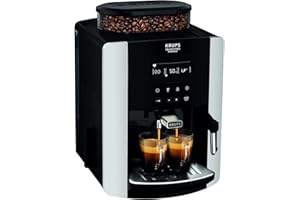 KRUPS Arabica Silver Expresso Broyeur à Grains, Broyeur, Cafetière Expresso, Machine à Café Grains, Machine Espresso Automatique, Ecran LCD EA817810