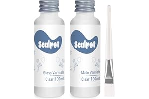 KINTSUKUROI Air Dry Clay Glaze Kit, 2 x 100ml Gloss Matte Clay Sealant Varnish for Air Drying Craft Pottery Watertight, High Luster, Scratch Resistant