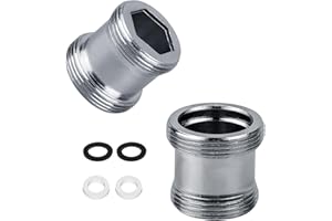 ALPPIHYM Adattatore rubinetto da M18 a M22 - adattatore filettato per filettatura esterna M18 e M22, ideale per aeratori e lavelli