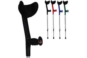 HEALTH MEDICAL FAB Stampelle Comfort Ortopediche con Imbottitura per Avambraccio (2 unità) Made in Italy, in Vari Colori, Stampelle Canadesi (NERO)