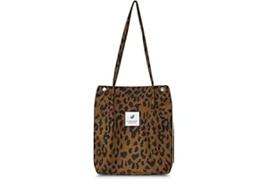 HUATEEN Leo-Print Damen Tasche,Leopardenmuster Umhängetasche mit Innentasche & Großer Kapazität – Leopard Shopper Beuteltasche für Schule, Reisen, Alltag (Handtasche Damen, Animal Print Design)