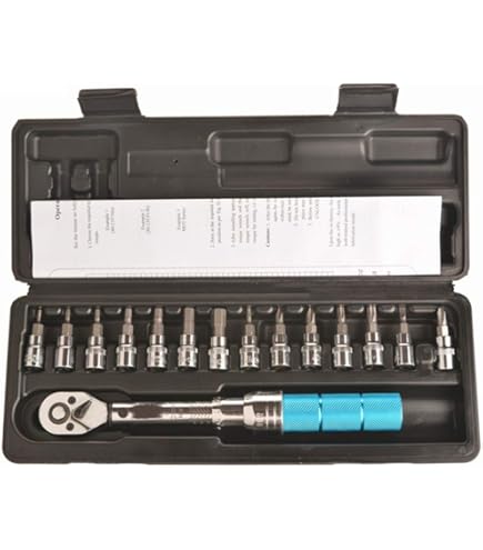 1/4 Inch Drive 2-14Nm Click Torque Wrench Bike Torque Wrench Set 1/4" Drive (2-14Nm) – 72-Tooth Micro-Click With Hex, Torx & Nut Driver Bits 3/8 Torque Wrench - View #11