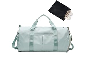 GUKASXI Sports Gym Bag Duffle Bag Travel Bags with Shoes Compartment and Wet Pocket Large Capacity Portable Lightweight Waterproof Overnight Bag Cabin Bag Swimming Bag for Men Women (Green)