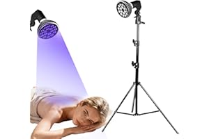 FUNTHY Luce abbronzante solare portatile Tanning Lamp per la casa abbronzatura del viso, luce diurna per viso e corpo per la casa con supporto regolabile e ganci per appendere (cc)