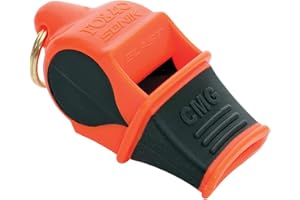 FOX 40 FOX40 Sonik CMG - Silbato arbitro de Entrenamiento de Seguridad + Correa, Color Negro y Blanco