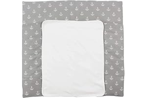 Puckdaddy Greta | Motivo ad ancora | Fasciatoio 77x75cm | 100% cotone | Testato OEKO-TEX | Fasciatoio morbido e sicuro per bambini | Comfort e stile ottimali