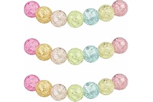 MJDCB Round Glass Beads 10mm Color Burst Crystal Loose Beads for Jewelry Making Bracelet Necklace 35pcs