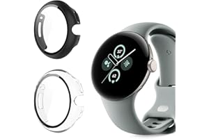 Holilo 2 Stück Hülle Mit Gehärtetes Glas Displayschutz Kompatibles für Google Pixel Watch 2/Google Pixel Watch Rundum Schutzhülle, Vollständige Abdeckung Schutzhülle Ultradünne Schutz Case Cover