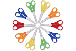 umorismo 10 Pcs Children Safety Scissors with Cm Scale, Preschool Training Scissor Plastic Handle Handmade Scissors for Art Craft,Students Office