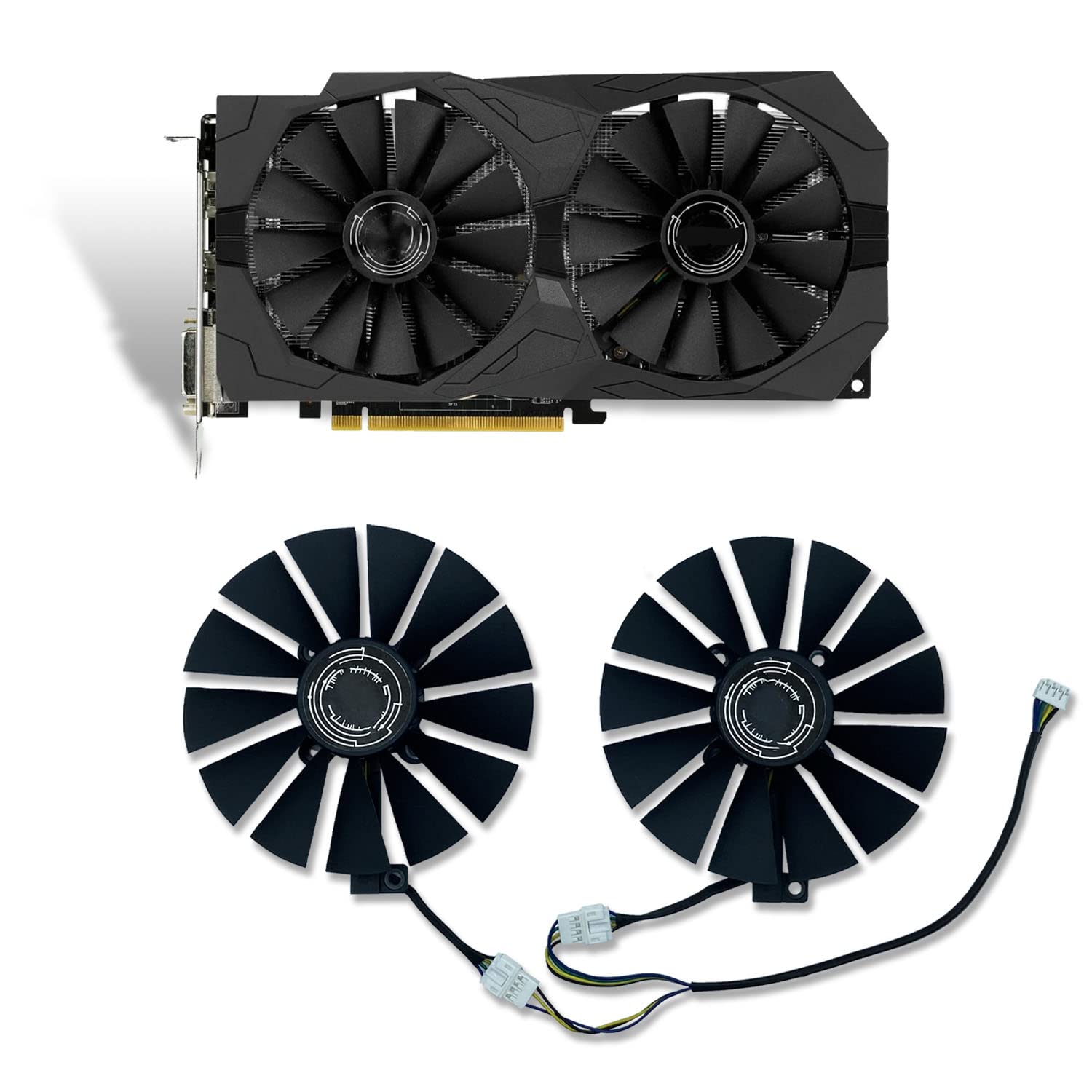 Cavabien New 95MM PLD10010S12H Cooler Fan for ASUS ROG Strix Dual RX 470/570 /580 RTX 2060/2070/2080 Gaming Video Card Cooling Fan (A Pair)