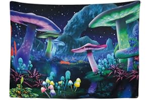 Ulticool - Wandteppich Tapestry Dekoration Wohnung - Fantasiepilz beleuchtet Hippie-Bohème - 200 x 150 cm groß - Wandtuch Wandbehänge - Accessoires für Schlafzimmer Wohnzimmer