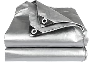 OTIGA Telone Occhiellato Impermeabile Telo di Protezione Pesante Antipioggia Copertura da Esterno,Antistrappo,Protezione Anti UV e Antipioggia in PE per Barca, Legno, Auto, Piscina,160 g/m²,3x12m