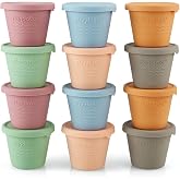 PandaEar 12 Pack Silicone Baby Food Storage Containers, 4 oz Reusable Baby Food Pots with Lids, Small Food Containers, No Spi