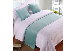 TTIILOE Bed Runners Queen Bed Soft Velvet Decor Bedding Cover Green Luxury Bedspread Bed Runners for Foot of Bed Bed Scarf Bed End Towel for Hotel Bedroom Wedding Room, 260x50cm