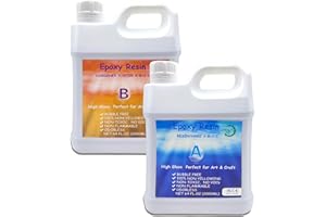 CHTAWJ 4KG/141oz Hochglanz Epoxidharz Set, klares selbstnivellierendes blasenfreies Epoxy Resin, 1:1 Mischung epoxidharz mit härter für Holz, Restauration, Wandfliesen,Kunst, Handwerk