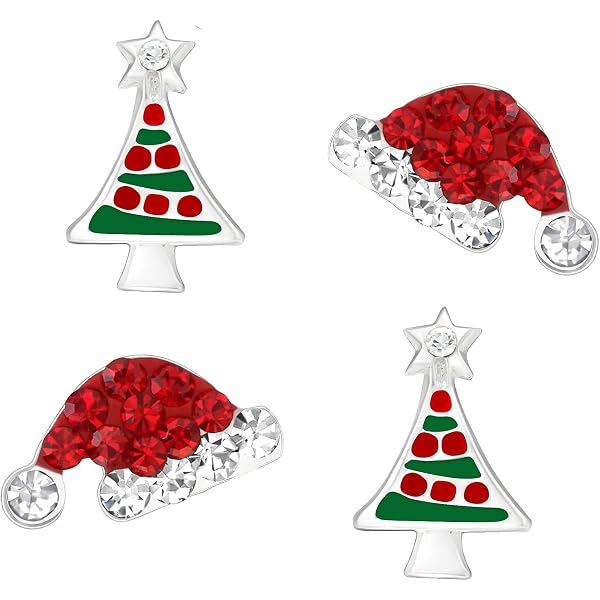 DesignB London - Orecchini a bottone neri a forma di fiocco con strass
