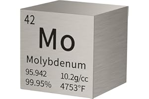 PFCKE Molybdenum Cube Metal Density Cubes Pure Metal High Density Element Cube for Element Collections Lab Experiment Periodic Table Collection DIY Teacher Science Creative Gift（Molybdenum，1 Inch）
