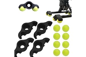 KKwercv 4 Pack Indoor Cycling Snap Feet Adapters with 8 Pack Tennis Stability Accessories, for Bike Resistance Trainer Home Indoor Exercise Kickr Core Workout Equipment