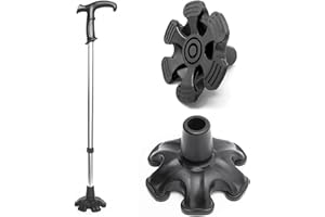 ACHANFLY Walking Stick Rubber Ferrules Standing Cane Tip 19 mm 6 Point Support Rubber Cane Tip Non-Slip Self Standing Support Base Foot Pad Replacement Cane Crutch Pad for Walking Sticks and Canes