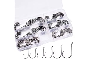 Phad Fishing 150Pcs/Caja Sport Circle Hooks Anzuelos de Pesca Tamaño 1/0~6/0 Aparejos de Pesca para Agua Salada o Agua Dulce