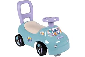 Smoby - Stitch - Porteur Auto - Aide à la Marche - Volant Directionnel - Coffre sous la Selle - A Partir de 10 Mois - Fabrication Française