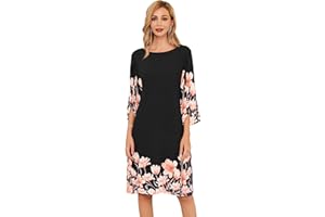 GRACE KARIN Robe d'été en Mousseline de Soie Manches 3/4 Coupe Ample de Mariée Robe de Cocktail élégante pour Soirée